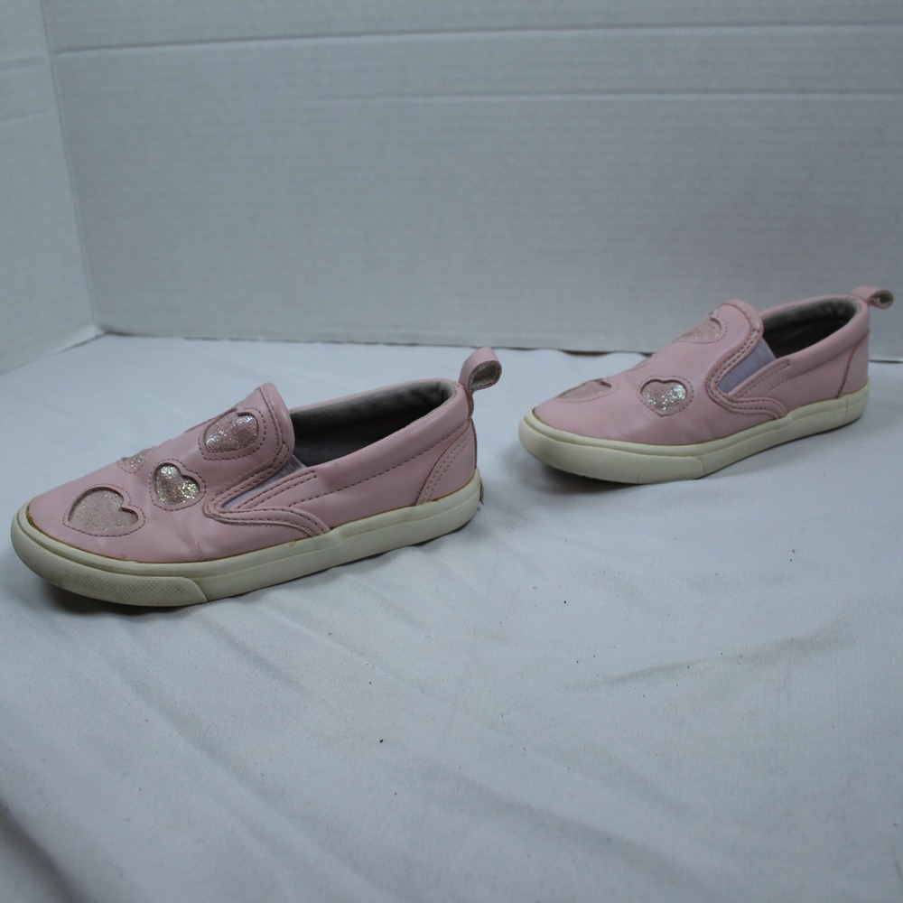 Old‎ Navy Toddler Girls Pink Glitter Heart Slip On Sneakers Size 9 - Picture 5 of 8